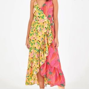 NWT FARM Rio Garden Mix Wrap Dress Small